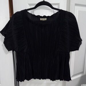 Madewell Black Pleated Blouse